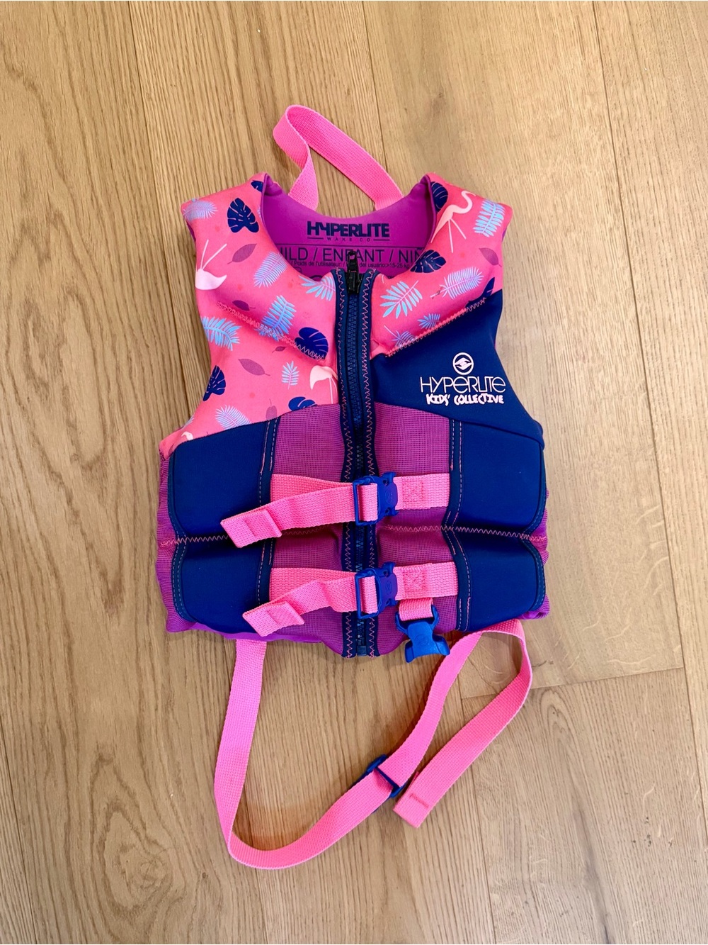 Hyperlite Kids Pink & Navy Life Jacket